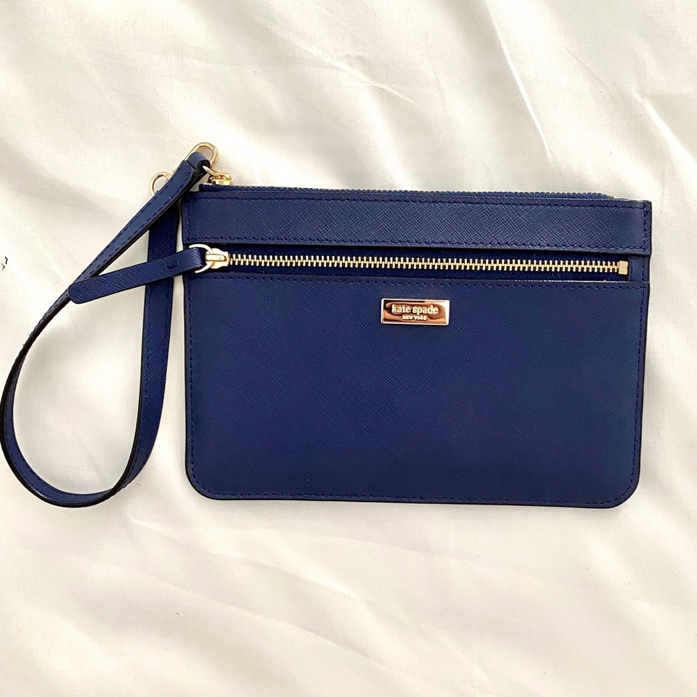 Kate Spade tinie wristlet blue